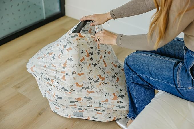 Copper Pearl Multi-Use Cover: Car Seat Covers, Nursing Cover, and Stroller Cover for Sun - Stretchy Fabric, All-Season Use, Stylish Designs, Easy Access for Moms - Rufus