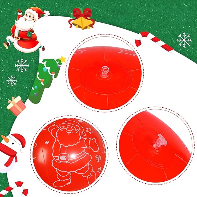 4 PCS 16 Inch Christmas Inflatable Balloons PVC Hanging Christmas Inflatable Outdoor Balls for Xmas Garden Lawn Yard Holiday Front Door Decoration