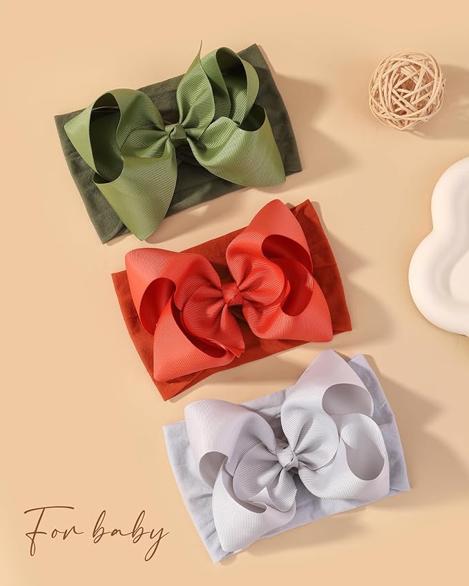 doboi 20pcs Baby Girl Bows Baby Headbands Hair Accessories Big Bows for Baby Girls Infant Newborn Toddler Baby Bows and Nylon Headbands