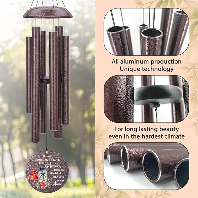 Personalized Sympathy Wind Chimes, Memorial Wind Chimes for Loss of Loved One Prime, Bereavement/Sympathy/Memorial Gift for Loss of Mother, Father, Condolence Remembrance(Produced in USA)