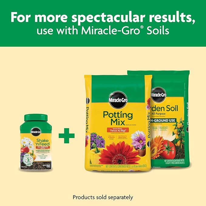 Miracle-Gro Shake 'N Feed All Purpose Plant Food, For In-Ground and Container Plants, Feeds for up to 3 Months, 1 lb.