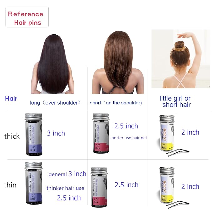 Hairpins for Bun ROCST Bobby Pins Clips for Ballet Woman girl Hairdressing salon 24pcs (2inch, Brown 24pcs)