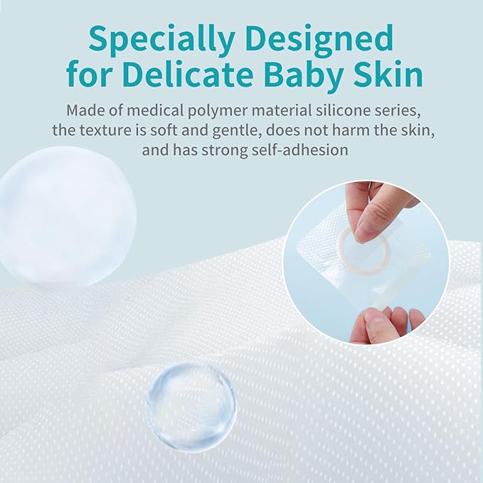 Baby Belly Navel Patches, Cotton Pads for Baby Belly Button, Baby Umbilical Hernia Patch, Newborn Navel Shaper Infant Essentials Must Haves (8 * 8CM 15PCS)