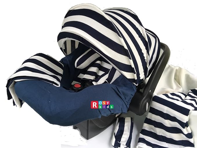 9pc Unisex Baby Boy Girl Ultimate Set of Infant Car Seat Cover Canopy Headrest Blanket Hat Nursing Scarf, 06JE04