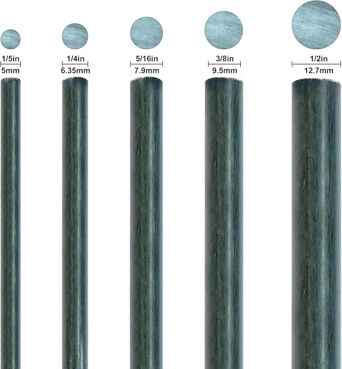 48inch Plant Stakes 10pack, 1/2 Inch Dia Garden Stakes, Garden Poles Tree Stake Cucumber Potato Stake Fence Stake Never Rust, 4ft Long