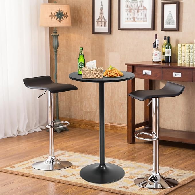 FDW Modern Bar Table 2 Set 40" Height Kitchen Dining Table Round Pub Table Hydraulic Dining Room Home Kitchen Table Bar Top Table Tall Table