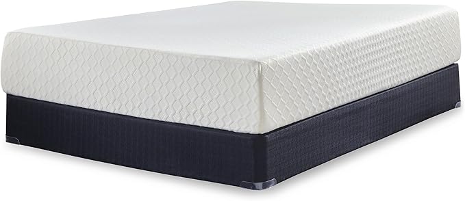Signature Design by Ashley Queen Size Chime 12 Inch Medium Firm Memory Foam Mattress with Green Tea & Charcoal Gel for Pressure Relief, Fiberglass Free, Mattress In A Box
