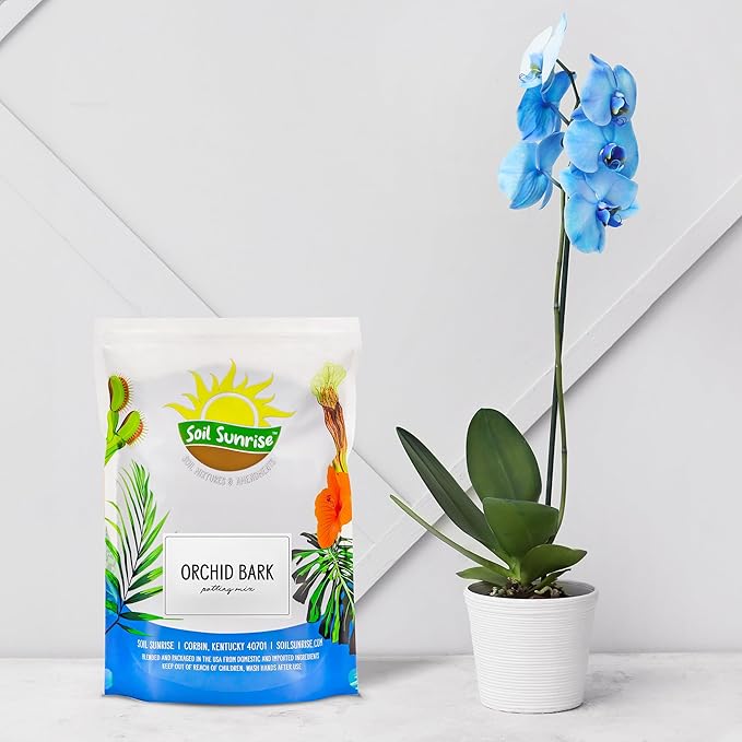 Soil Sunrise 100% Organic Orchid Potting Bark (30 Quarts) All-Natural USA-Sourced Pine Bark Orchid Mix Additive