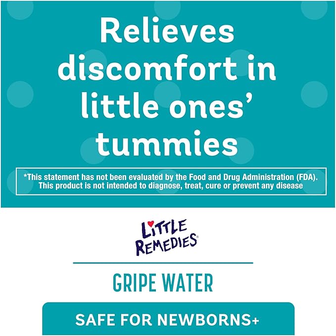 Little Remedies Gripe Water for Babies, With Chamomile, for Baby Gas Relief, No Alcohol or Artificial Dyes, 4 Fl Oz, Pack of 6