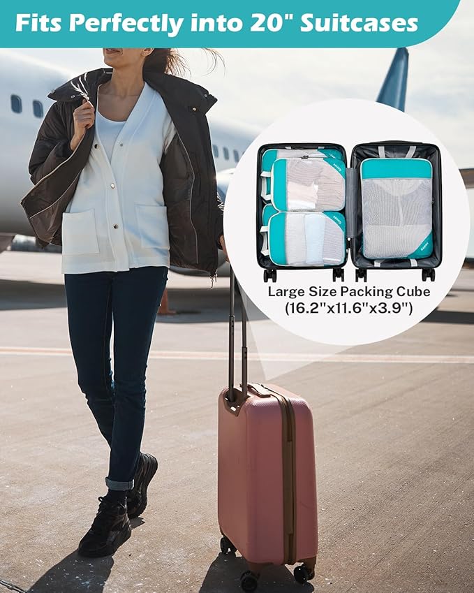 Compression Packing Cubes, Gonex Extensible Storage Mesh Bags Organizers