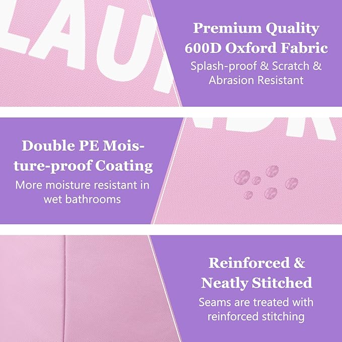 2Pack 125L Extra Large Laundry Baskets, Collapsible Laundry Hamper