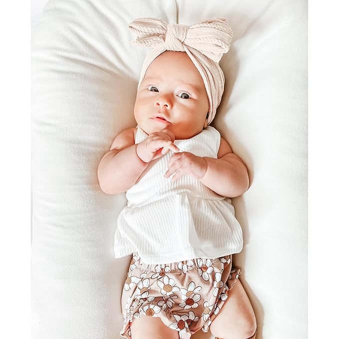 Niceye Handmade Baby Headbands Soft Stretchy Nylon Hair Bands with Bows for Newborn Infant Baby Toddler Girls