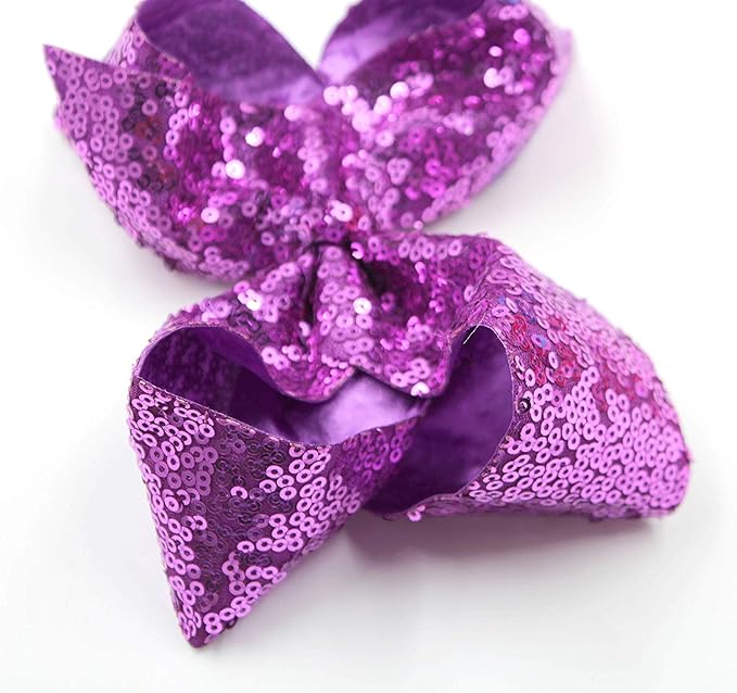 15Pcs Bling 6 Inch Hair Bows Large Big Sparkly Glitter Sequin Bows Alligator Hair Clips for Baby Girls Toddlers Kids Children Teens