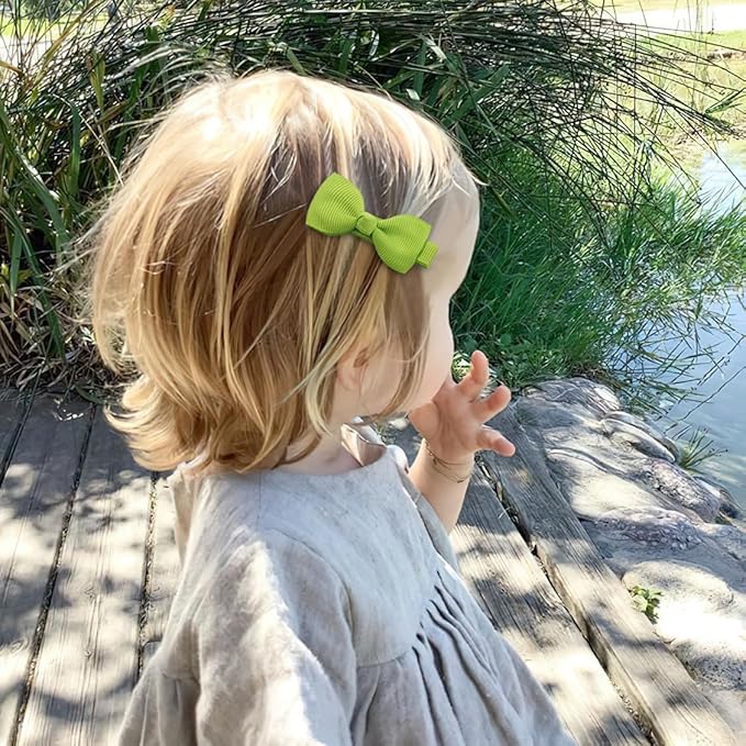 CÉLLOT Baby Girls Hair Clips 25PCS Fully Lined Tiny 2" Hair Bows Alligator Clips for Infants Toddlers