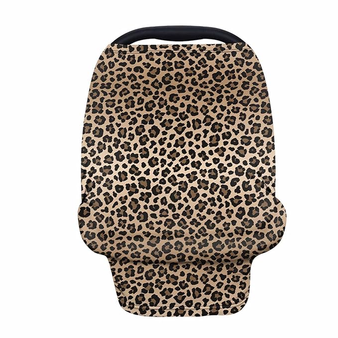 Forchrinse Leopard Cheetah Animal Print Baby Car Seat Canopy for Boys Girls - Soft Nursing Breastfeeding Cover Stroller Cover Baby Car Seat Cover