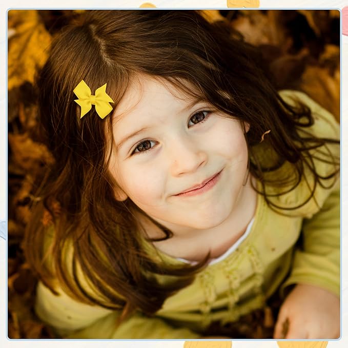 Hair Clips for Girls - 42PCS Fully Lined Hair Bows, Alligator Clips in 21 Color Pairs for Toddlers, Kids, and Teens