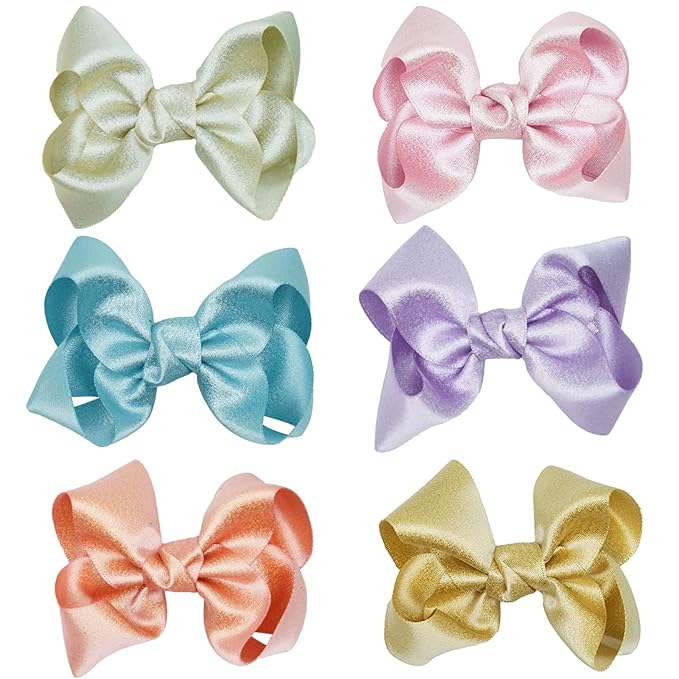 3 Inch Baby Girl Hair Bows Clips Hairpin Headwear Little Teen Toddler Girls Kids Teens Toddlers Hair Accessories - Set of 2 (Deep Purple)