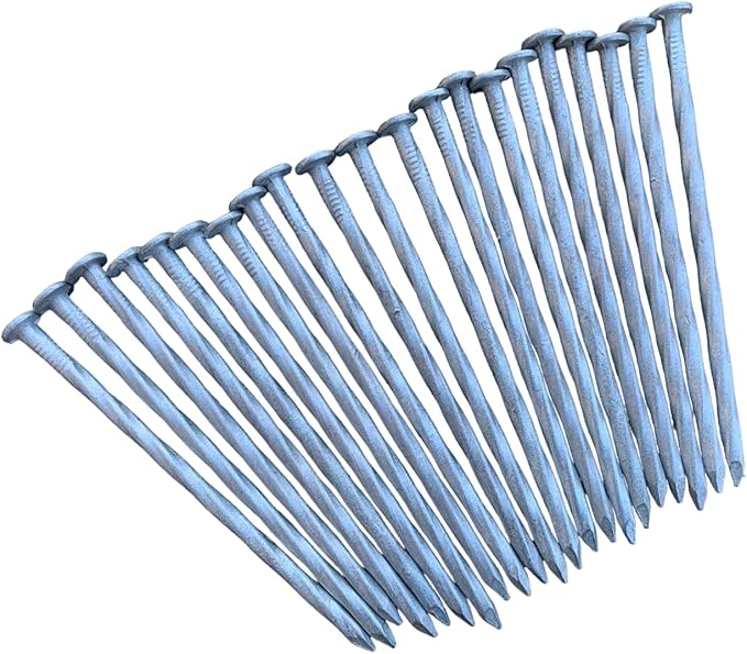 Sandbaggy 6" Heavy Duty Galvanized Artificial Turf Stakes - Spiral Landscape Nails - Ground Spikes/Pins - Synthetic Grass, Lawn, Edging, Weed Barrier Fabric, Garden (6 inch - Heavy Duty, 300, Count)