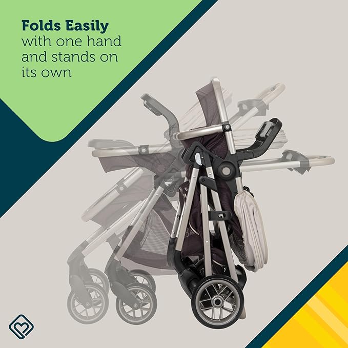 Safety 1st Deluxe Grow and Go Travel System Stroller and Car Seat Combo, 8-in-1 Travel System, Weight Capacity 4-30 lbs, Dunes Edge