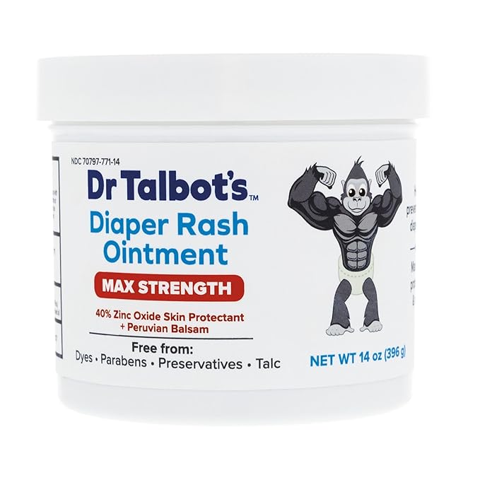 Dr. Talbot's Maximum Strength Diaper Rash Ointment - 14 oz - Zinc Oxide Skin Protectant with Peruvian Balsam - Treats and Prevents Rash