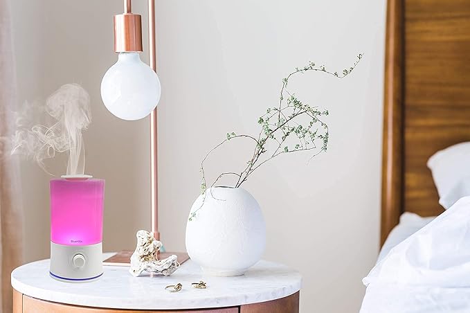 BlueHills Premium Set of 2 2000 ML and 2500 ML Large Essential Oils Diffusers for Big Rooms High Mist Output XL Capacity Adjustable Cool Mist Great Gift – Value Pack of 2 White