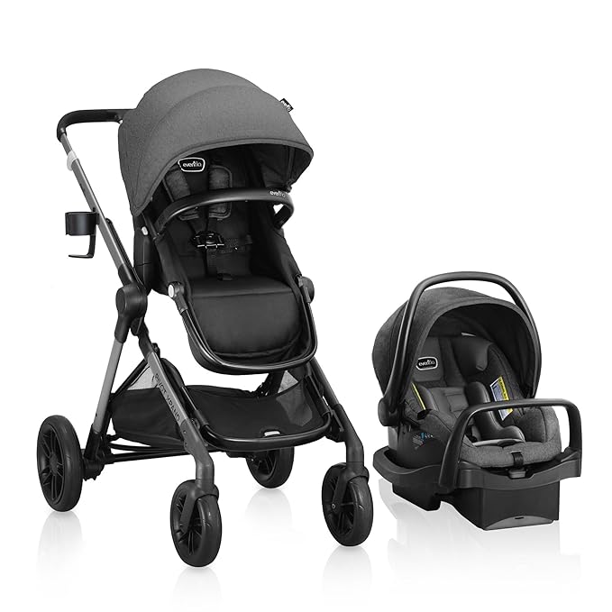 Evenflo Pivot Xpand Modular Travel System with LiteMax Infant Car Seat (Sabino Gray)