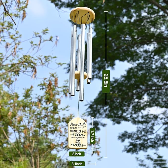 Sympathy Wind Chimes - Memorial Wind Chimes for Loss of Loved One - Sympathy Gift - Memorial Gifts - Bereavement Gift - in Memory of Loved One - Loss of Mother Father