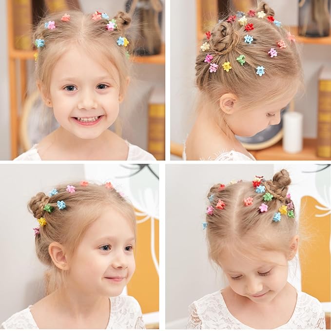 choicbaby 80PCS Baby Hair Clips for Girls 16 Different Variety of Colors Cute Baby Hair Accessories Mini Flower Hair Clip for Infant Fine Hair