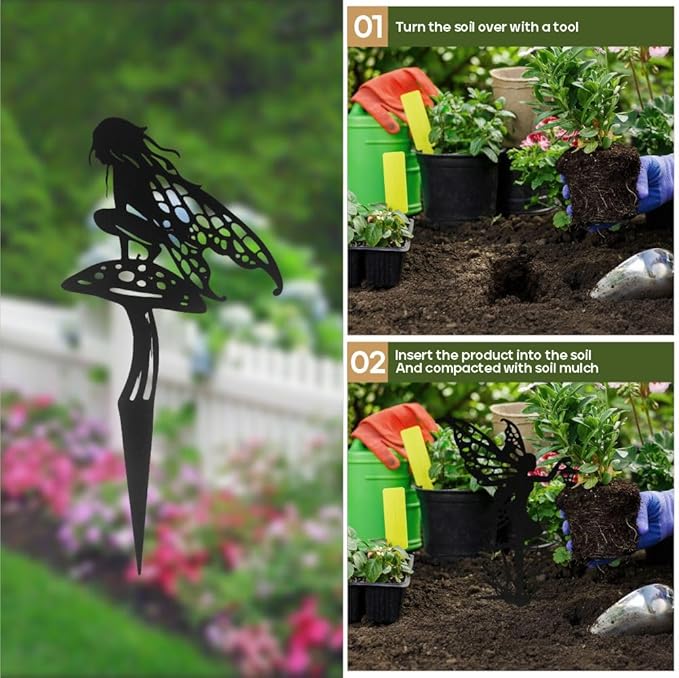 Decorative Garden Stakes, Fairy Garden Statues for Home and Garden (12)