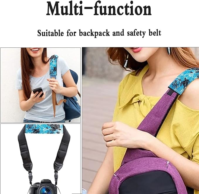 AFPANQZ 2 Pack Car Seat Belt Covers Sea Turtle Car Safety Seatbelt Pad Cushion Adjustable Universal for Most Car Laptop Backpack Luggage Bag Straps Shoulder Pad