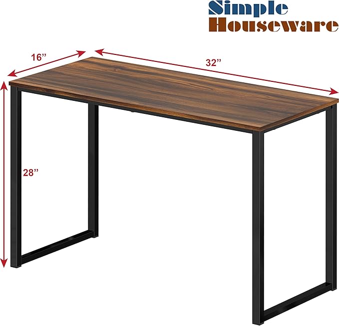 SHW Mission 32-Inch Home Office Computer Desk, Walnut