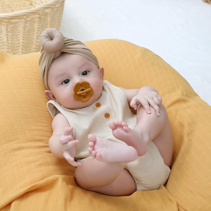 Moonkie Pacifiers Set of 2 | One-Piece Design Baby Pacifier with Large Air Holes | BPA-Free Silicone | Safe for Babies 6 Months+