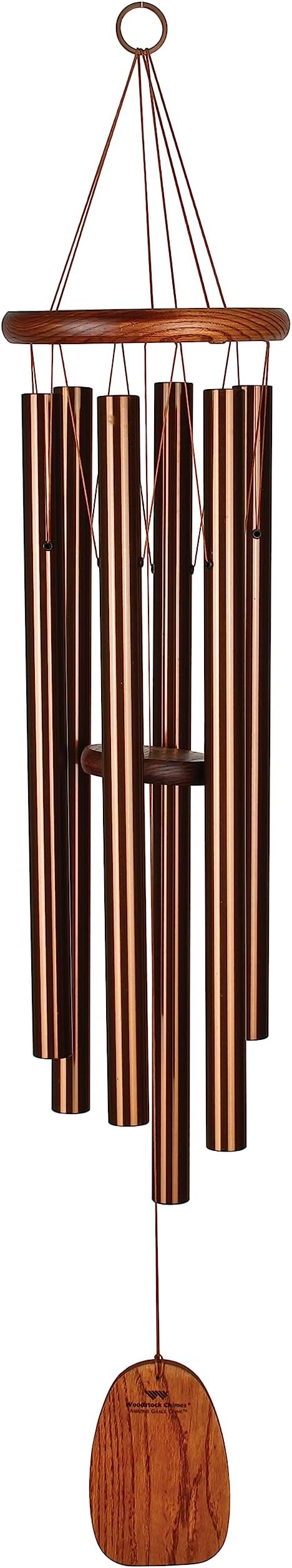 Woodstock Chimes Amazing Grace Wind Chime for Outside 40" Medium Bronze,Outdoor Decor for Patio, Porch, Garden, Memorial Gift for Loved Ones AGLBR