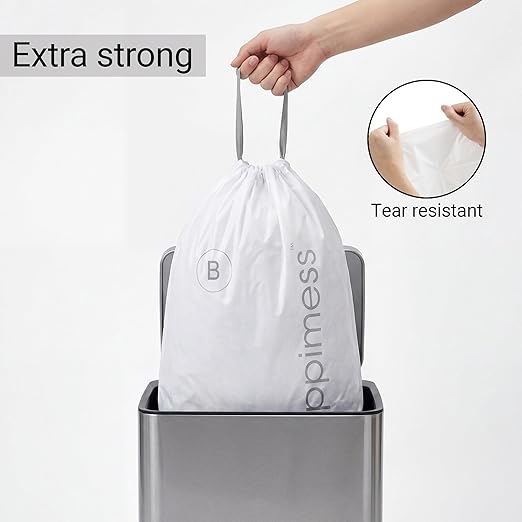 happimess 5.3 Gallon Drawstring Trash Bags, Heavy Duty LDPE Liners