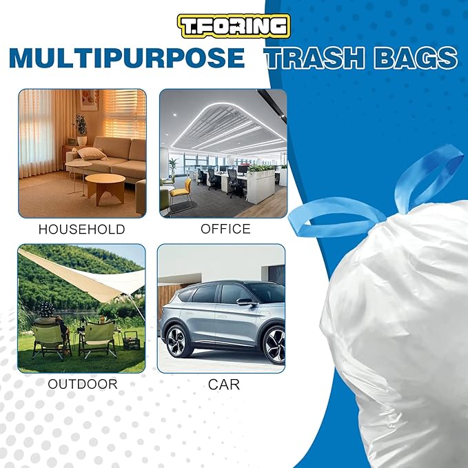 5 Gallon Trash Bags Drawstring 1.1 Mil