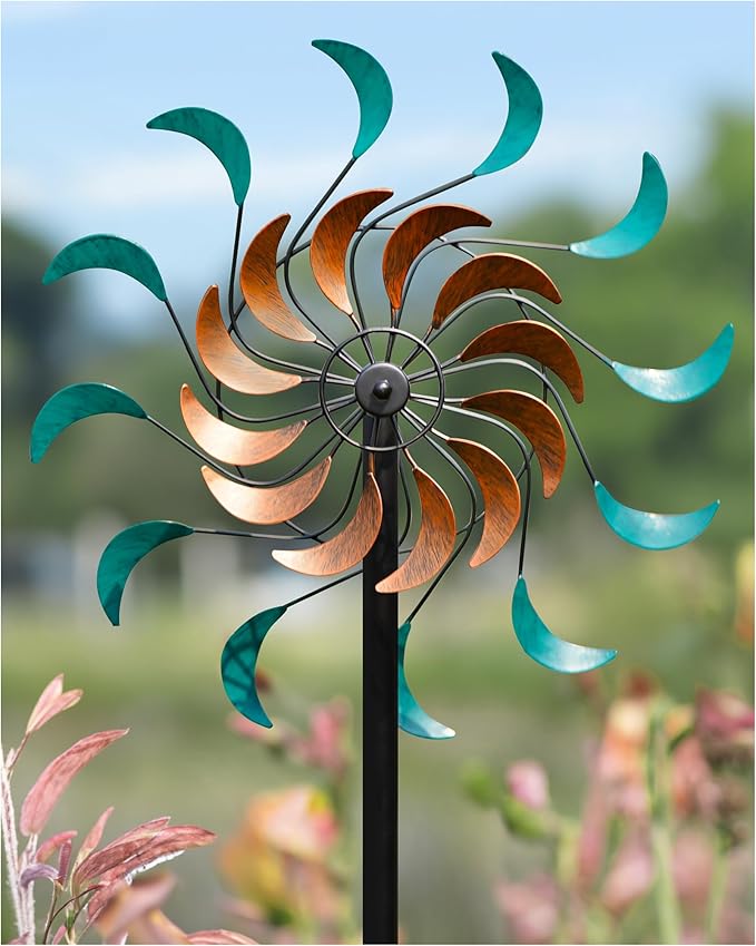Wind Spinners Outdoor - Metal Windmill for Yard, Garden Spinners with Stake, Yard Art, Ideal Lovely Gift for Family Friends(13'' W x 54'' H)