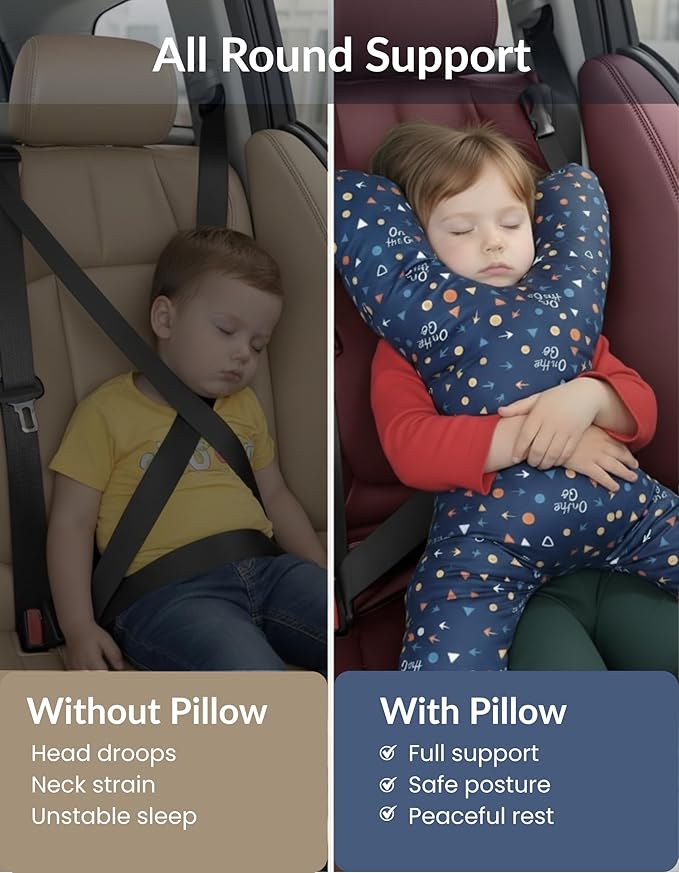 X Shape Travel Pillow – Neck & Head Support Cushion for Airplane, Car, Train & Office – Comfortable Travel Neck Pillow for Sleeping – Compact Portable Neck Pillow for Adults & Kids
