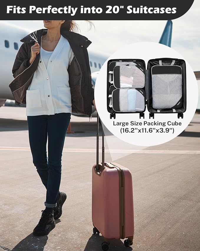 Compression Packing Cubes, Gonex Extensible Storage Mesh Bags Organizers