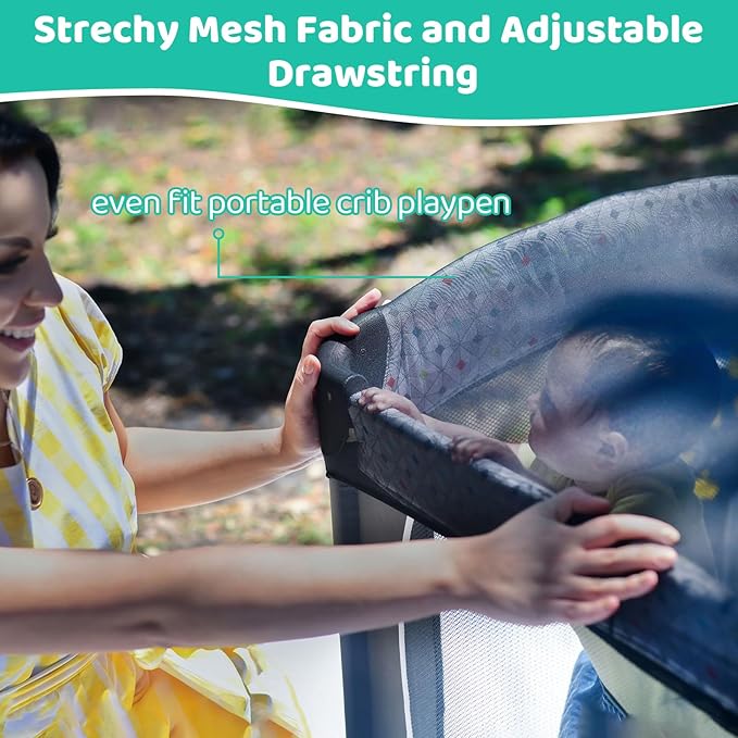 Stroller Mesh Shade Stroller Net Cover Baby Car Seat Carrier Shade-Ventilated and See Through Mesh