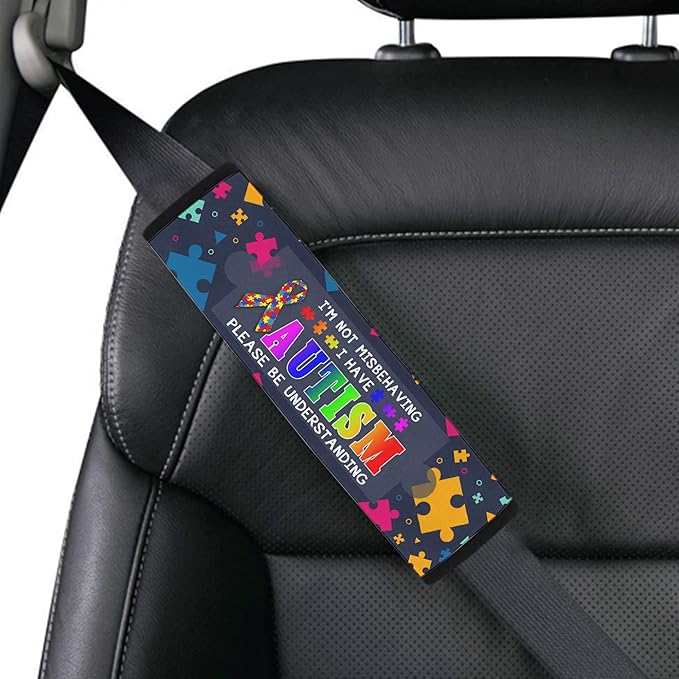 I am Not Misbehaving Seat Belt Cover Special Need Autistic Car Seat Belt Covers for Kid Children Autsim Awareness Medical Alert Seat Belt Cover 5