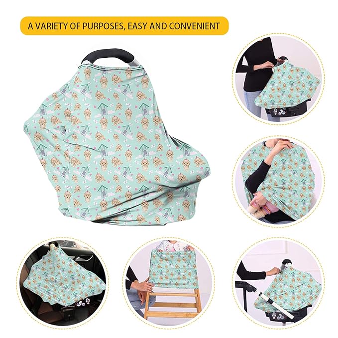 HUIACONG Strawberry Corgi Car Seat Canopy Pink Cute Carseat Covers for Baby Girl Car Seat Cover Lightweight Breathable Nursing Covers for Summer Winter Nursing Cover
