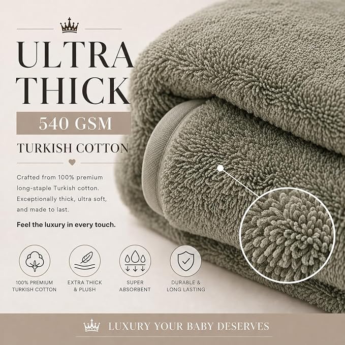 Organic Hooded Towels - Certified Organic Cotton, Long Stable Luxurious Turkish Organic Cotton, Plush Towels for Newborn (Baby Dino, 30×30” — Petite Newborn Fit (0–12 Months))