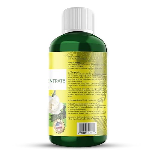 Organic Premium Kelp Seaweed Fertilizer for Gardenia - Liquid Fertilizer - Liquid Plant Food - Nutrient-Rich Soil Enhancer - Natural Plant Food for Gardenia Plant (8 OZ)