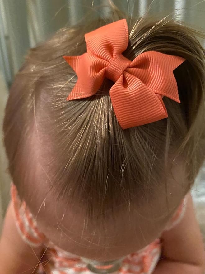 CÉLLOT Baby Hair Clips 50Pcs Tiny 2" Baby Hair Bows Fully Covered Barrettes Clips for Baby Girls Infants and Toddlers,25 Colors in Pairs