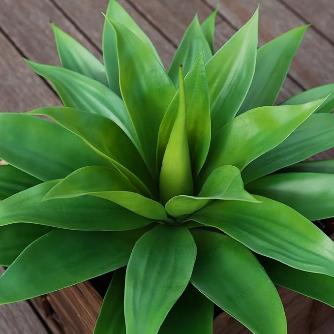 Artificial Plants Outdoor,UV-Resistant Fake Agave Succulent Plant 23 Inch Medium Size Faux Succulents Stems for Indoor Realistic & Natural Home Decor Plants for Office Housewarming