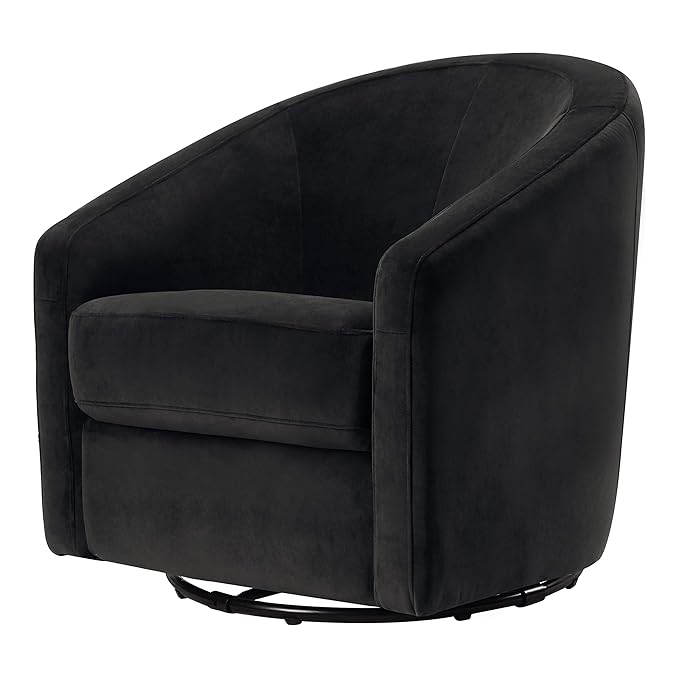 babyletto Madison Swivel Glider in Black Velvet, Greenguard Gold and CertiPUR-US Certified, 61.6 lb
