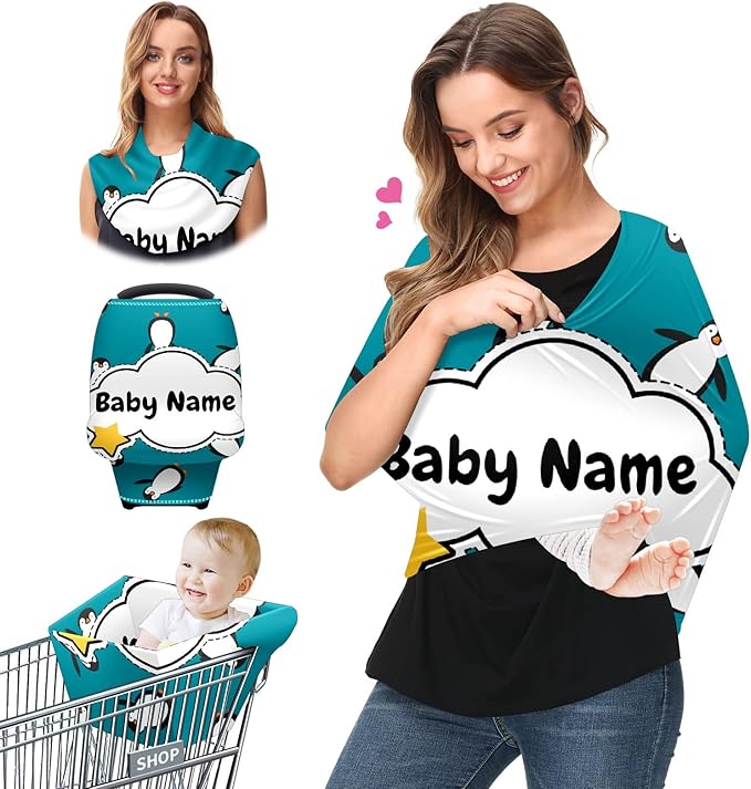 Baby Car Seat Stroller Cover Nursing Cover New Mom Breastfeeding Scarf Soft Stretchy Infant Carrier Cover Car Canopy Coverage