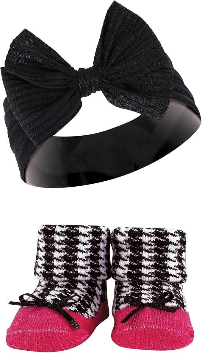 Hudson Baby Girl's Headband and Socks Giftset