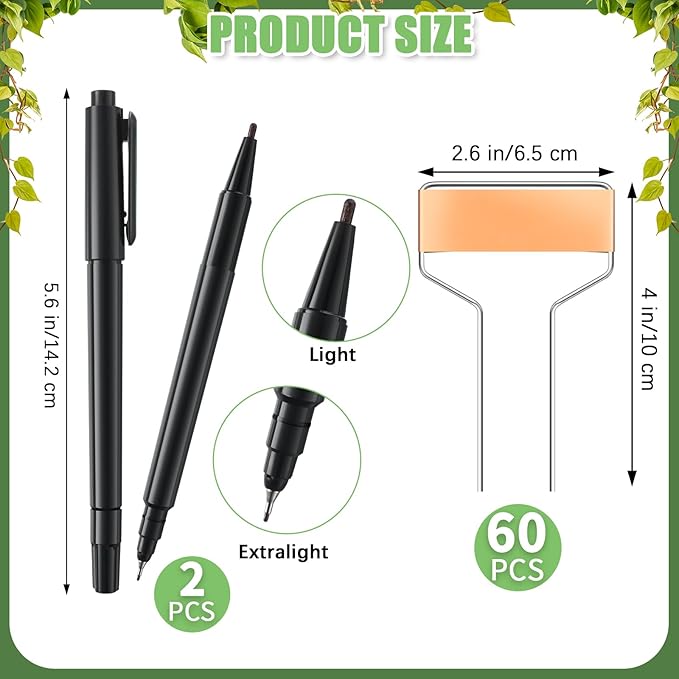 Moxweyeni 60 Pcs Metal Garden Tags Plant Labels for Garden Waterproof Plant Markers with 2 Permanent Pen Planting Nursery Tags Reusable Labels Stake for Plants(4 Inch)