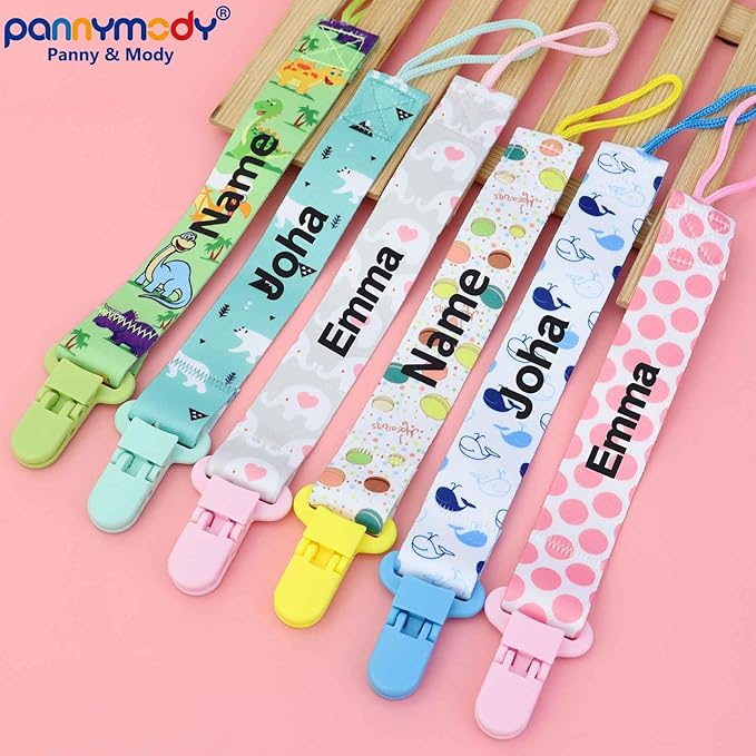 Personalized Name Natural Rubber Pacifiers, Customized Pacifiers with Name, Ages 3-18 Months，Pack of 3